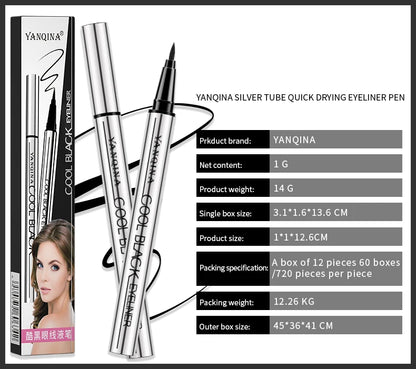 Black Brown Eyeliner Pen Waterproof Sweatproof Long Lasting No Smudge Liquid Eyeliner Eye Makeup Tool for Beginners