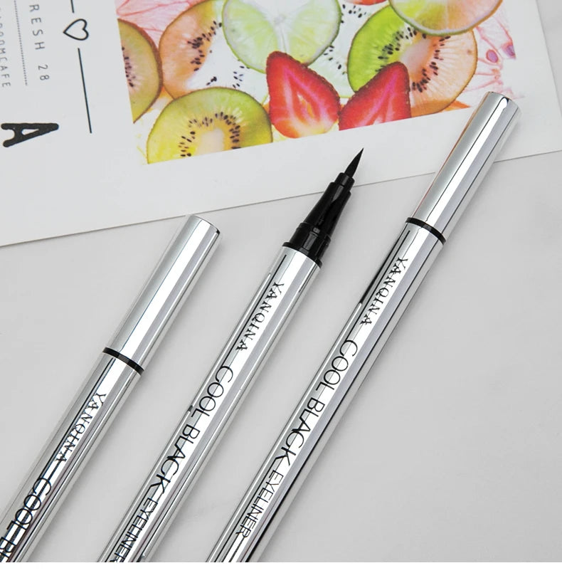 Black Brown Eyeliner Pen Waterproof Sweatproof Long Lasting No Smudge Liquid Eyeliner Eye Makeup Tool for Beginners