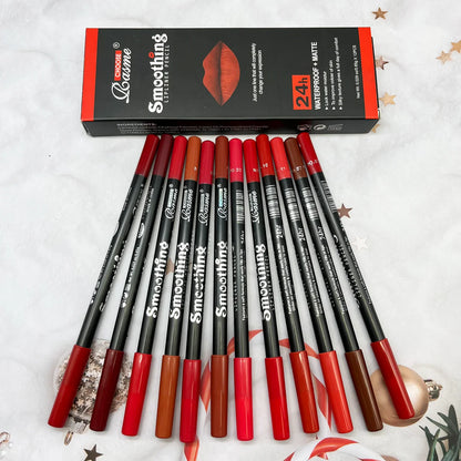 12-Piece Professional Lip Kit – Lipstick, Liner & Gloss Collection