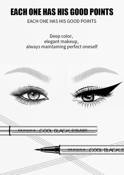 Black Brown Eyeliner Pen Waterproof Sweatproof Long Lasting No Smudge Liquid Eyeliner Eye Makeup Tool for Beginners