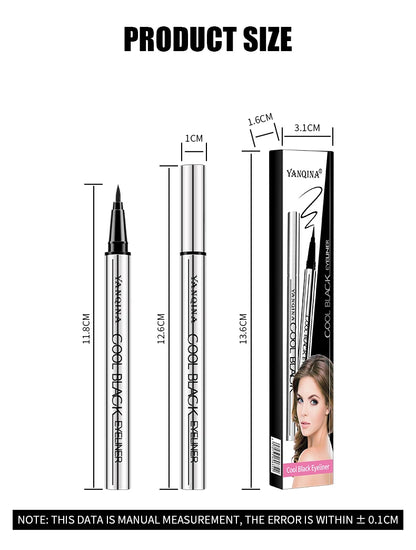 Black Brown Eyeliner Pen Waterproof Sweatproof Long Lasting No Smudge Liquid Eyeliner Eye Makeup Tool for Beginners