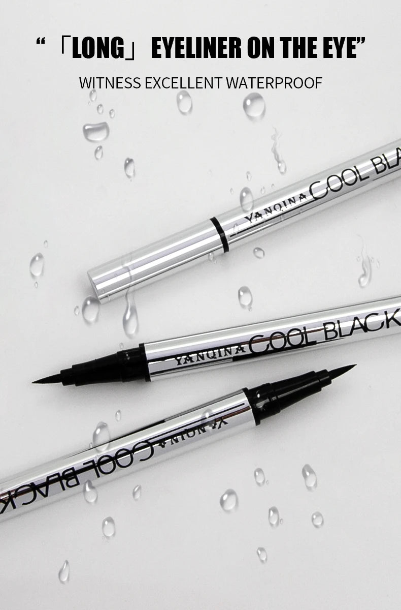 Black Brown Eyeliner Pen Waterproof Sweatproof Long Lasting No Smudge Liquid Eyeliner Eye Makeup Tool for Beginners