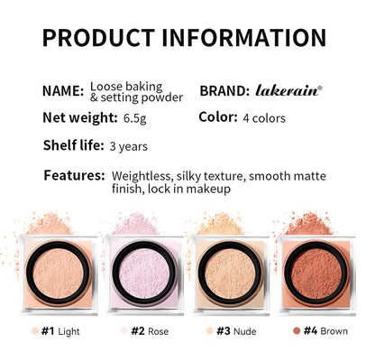 Waterproof Matte Setting Powder – Oil Control, Brightening & Long-Lasting