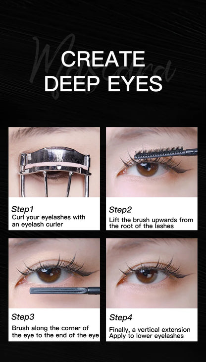 Naturally Curls Thick & Long Last Mascara with Silicone Brush Head Gecomo Mascara Specially Customized for Asian Lady