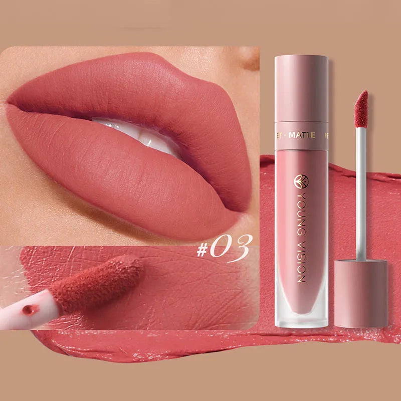 8-Colour Matte Velvet Lip Gloss – Waterproof, Plumping & Long-Lasting