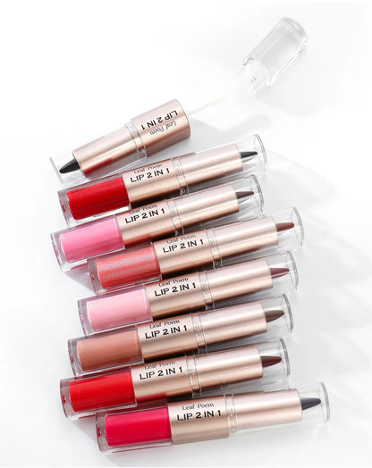 2-in-1 Lip Gloss & Liner Pen – Mirror Shine + Matte Contour
