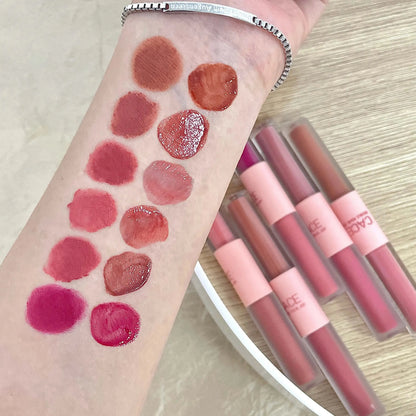 Dual-Ended Lip Gloss – Matte & Mirror Gloss Finish