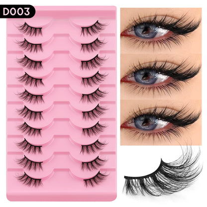 Natural Half Lashes – Wispy Cat Eye Style, Faux Mink Strip