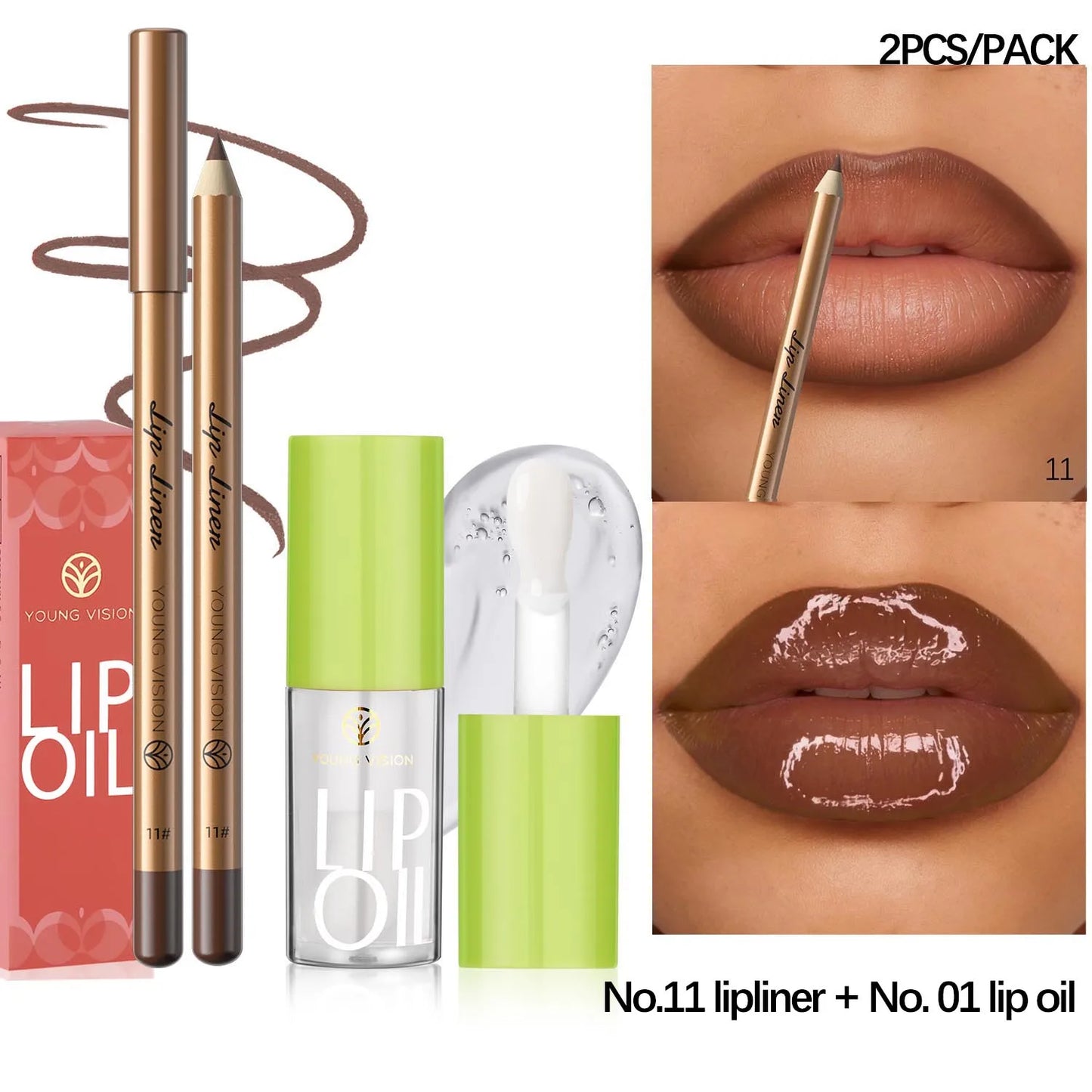 Lip Liner & Lip Oil Duo Set – Ombré Effect, Moisturising & Long-Lasting