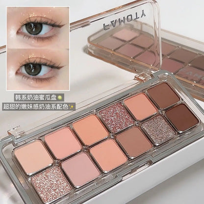 12-Colour Matte Eyeshadow Palette – Earth Tones, Long-Lasting & Blendable