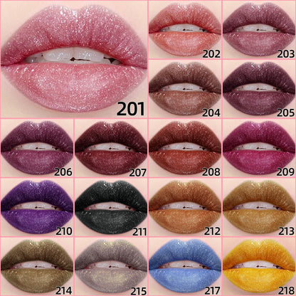 18-Shade Glitter Lip Glaze – Moisturising, Long-Lasting & Plumping