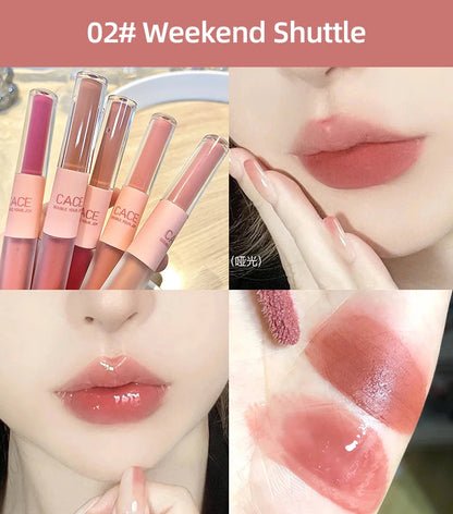 Dual-Ended Lip Gloss – Matte & Mirror Gloss Finish