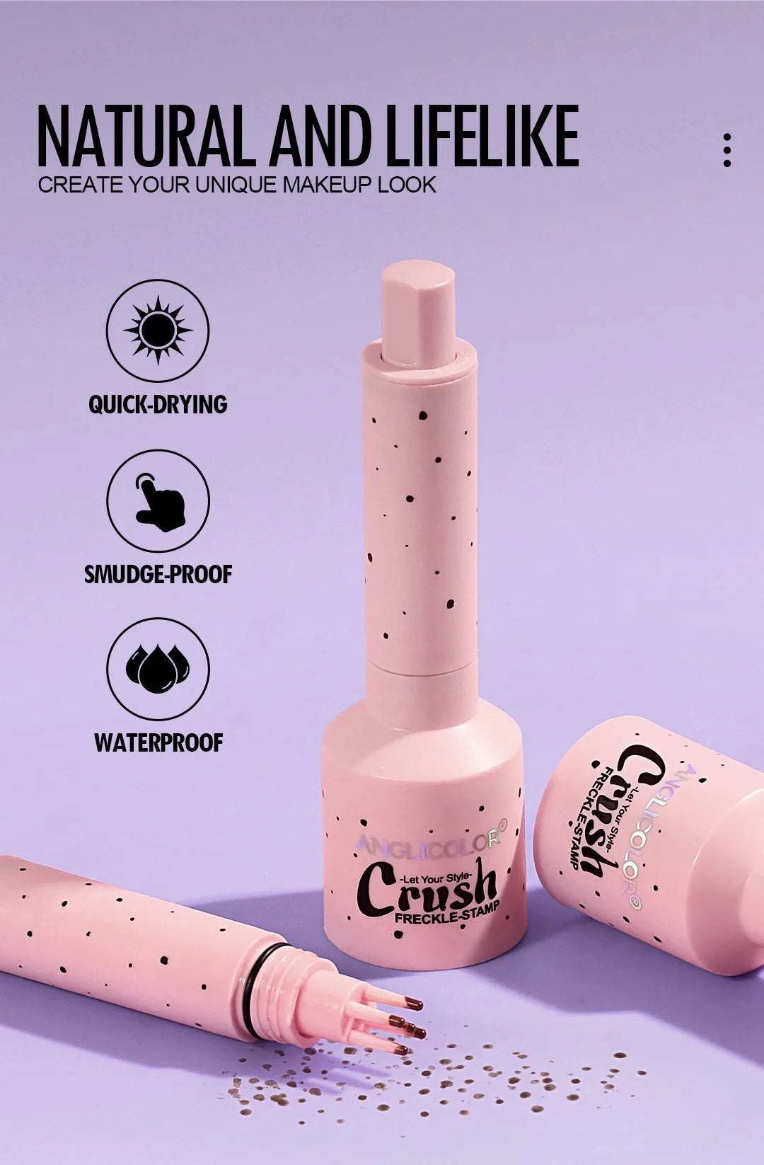 Natural Freckle Stamp Pen – Waterproof Faux Freckle Maker, 3 Shades
