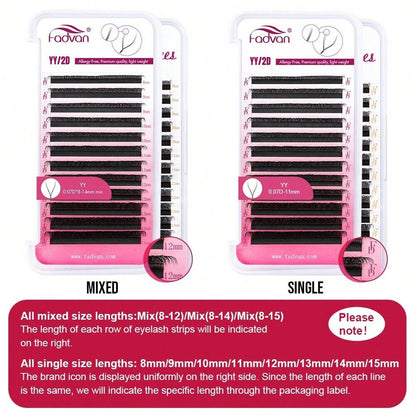 Professional Volume Lash Extensions – Premade YY Fans, Multiple Lengths