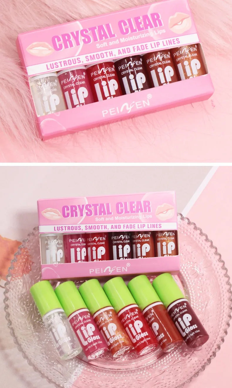 6-Piece Hydrating Lip Gloss Gift Set – Plumping, Glossy & Moisturising