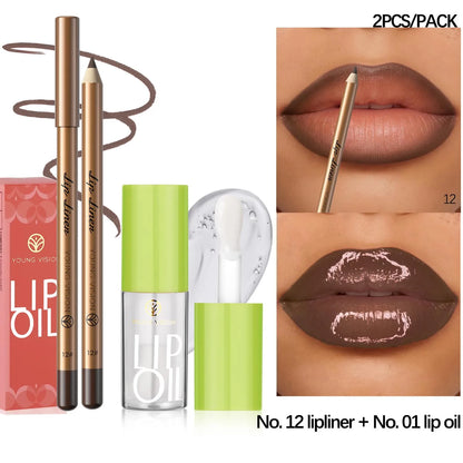 Lip Liner & Lip Oil Duo Set – Ombré Effect, Moisturising & Long-Lasting
