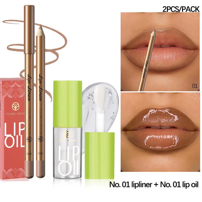 Lip Liner & Lip Oil Duo Set – Ombré Effect, Moisturising & Long-Lasting