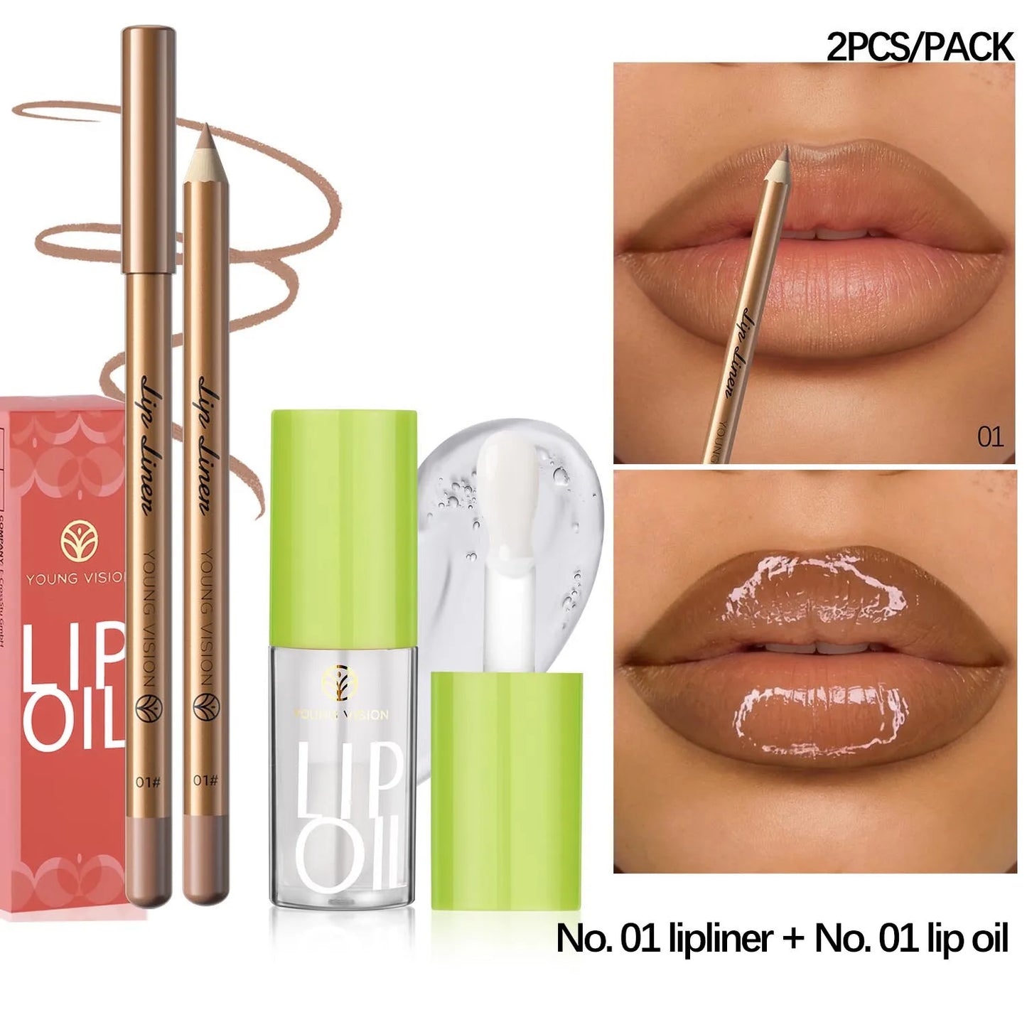Lip Liner & Lip Oil Duo Set – Ombré Effect, Moisturising & Long-Lasting