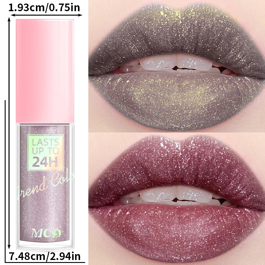 18-Shade Glitter Lip Glaze – Moisturising, Long-Lasting & Plumping