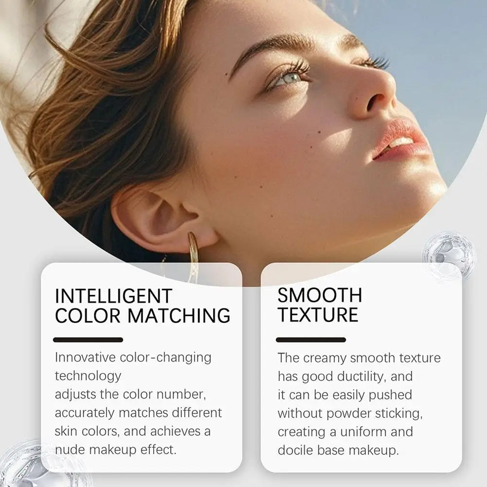2-in-1 Color-Changing Foundation Stick Liquid Lightweight Moisturizing Brightening Foundation Color Changing For All Skin Types