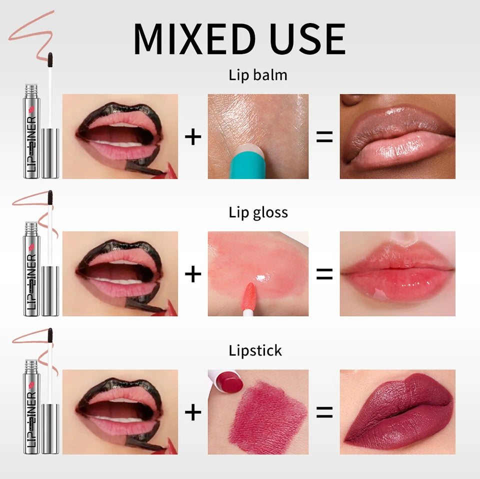 Lip Liner Pencil Peel Off Lip Stain Tattoo Long Wearing Matte Waterproof Smudge Proof Transfer Proof Lip Cosmetic For All Day