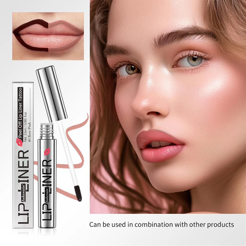 Lip Liner Pencil Peel Off Lip Stain Tattoo Long Wearing Matte Waterproof Smudge Proof Transfer Proof Lip Cosmetic For All Day