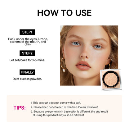Waterproof Matte Setting Powder – Oil Control, Brightening & Long-Lasting