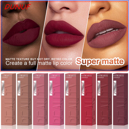 8-Colour Matte Velvet Lip Gloss – Waterproof, Plumping & Long-Lasting
