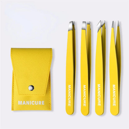 Colourful Precision Eyebrow Tweezers – Stainless Steel, Slanted Tip