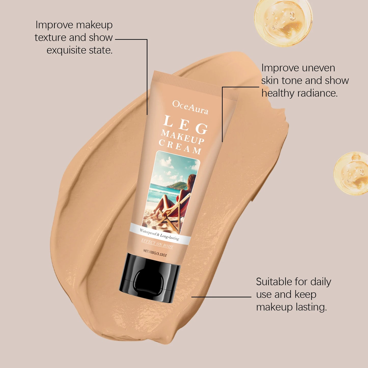 Instant Body Bronzer Cream – Sun-Kissed Glow with Hyaluronic Acid, 100ml