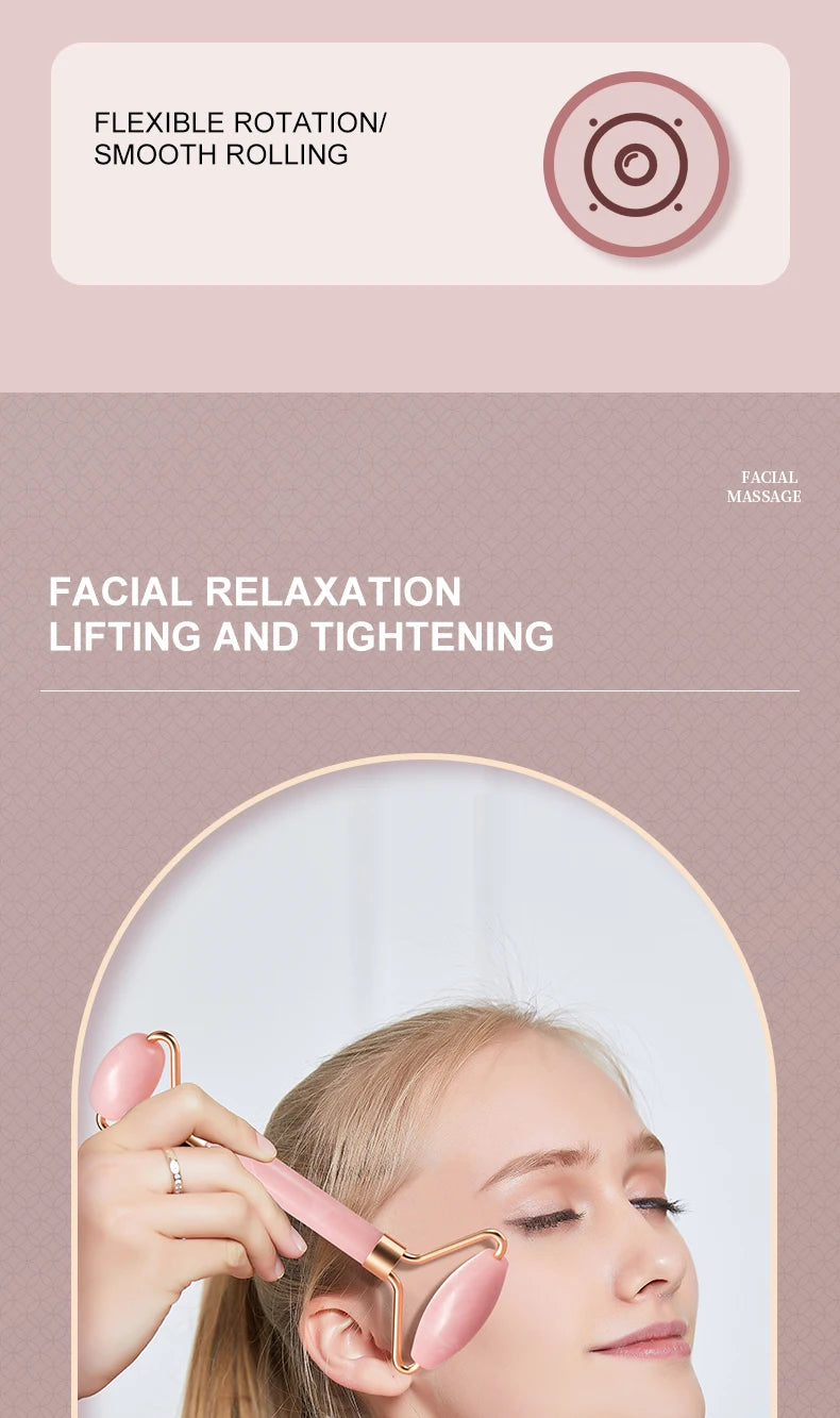 Facial Massage Roller & Gua Sha Set – Face, Neck & Eye Skincare Tool