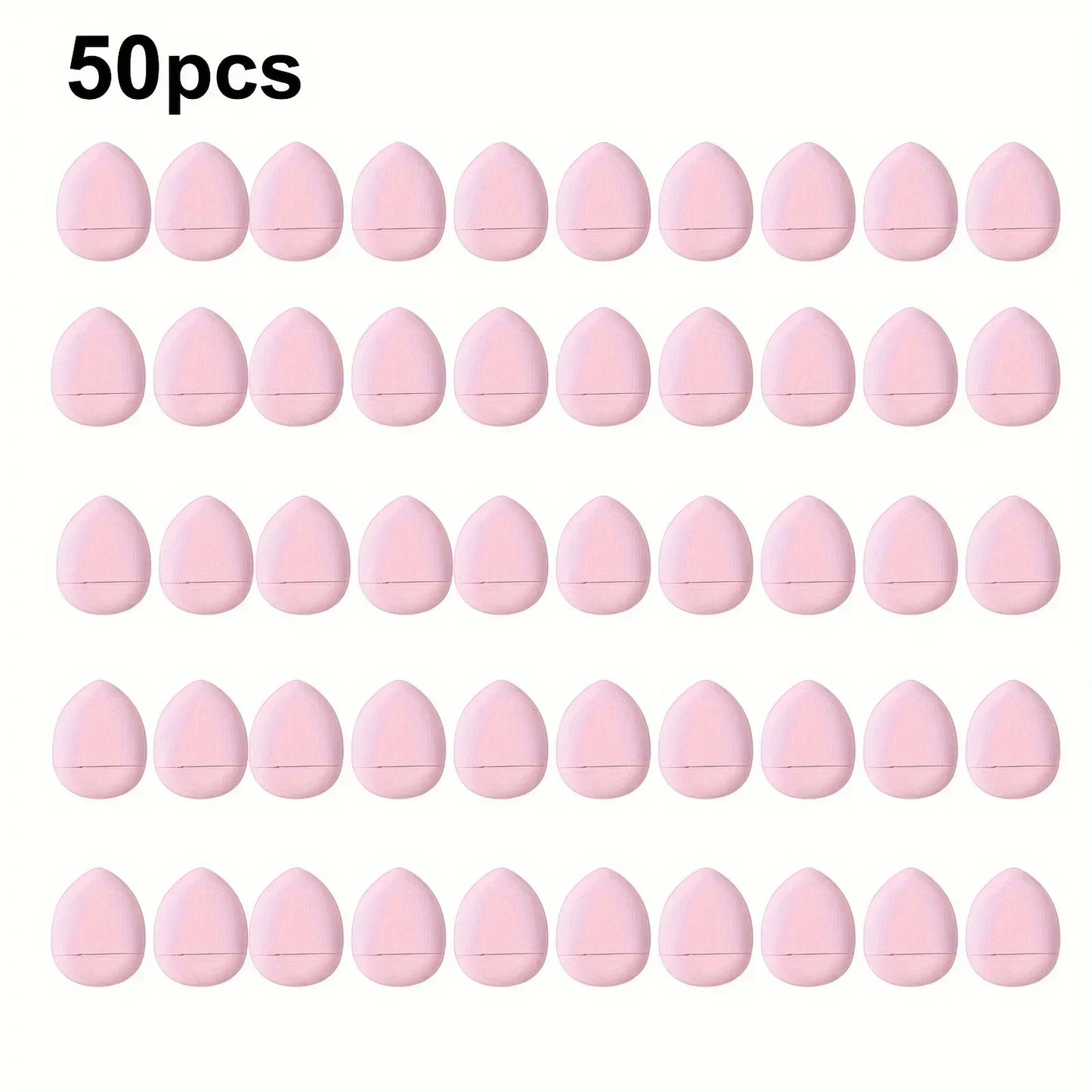 50-Piece Personalized Mini Fingertip Powder Puff Set (Pink) – Foundation & Concealer Finger Pad Sponge for Makeup