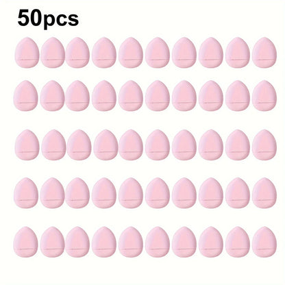 50-Piece Personalized Mini Fingertip Powder Puff Set (Pink) – Foundation & Concealer Finger Pad Sponge for Makeup