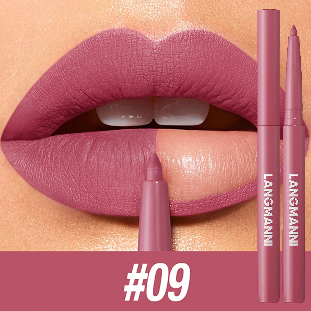 Velvet Matte Lip Liner – Waterproof, Non-Stick, 12 Natural Shades