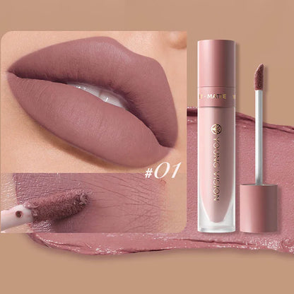 8-Colour Matte Velvet Lip Gloss – Waterproof, Plumping & Long-Lasting
