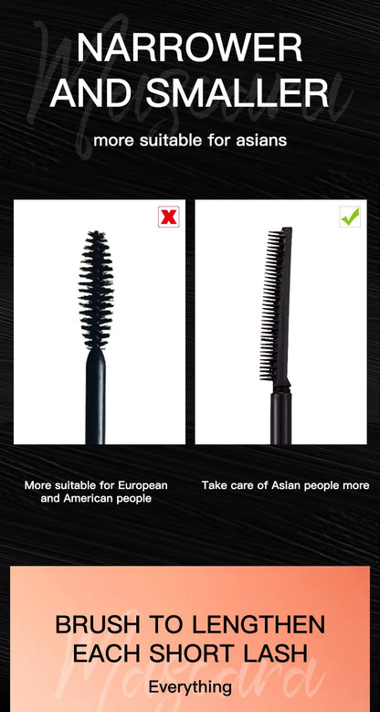 Naturally Curls Thick & Long Last Mascara with Silicone Brush Head Gecomo Mascara Specially Customized for Asian Lady