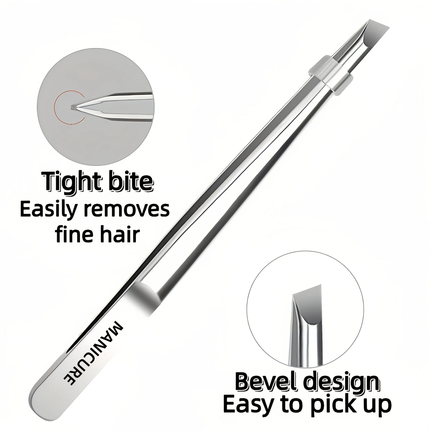 Stainless Steel Tweezers Tool Suitable for Eyebrow Eyelash Application Beard & Mustache Trimming False Eyebrow Applicator Gifts