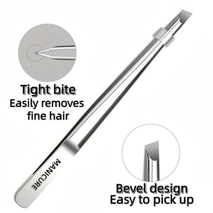 Stainless Steel Tweezers Tool Suitable for Eyebrow Eyelash Application Beard & Mustache Trimming False Eyebrow Applicator Gifts