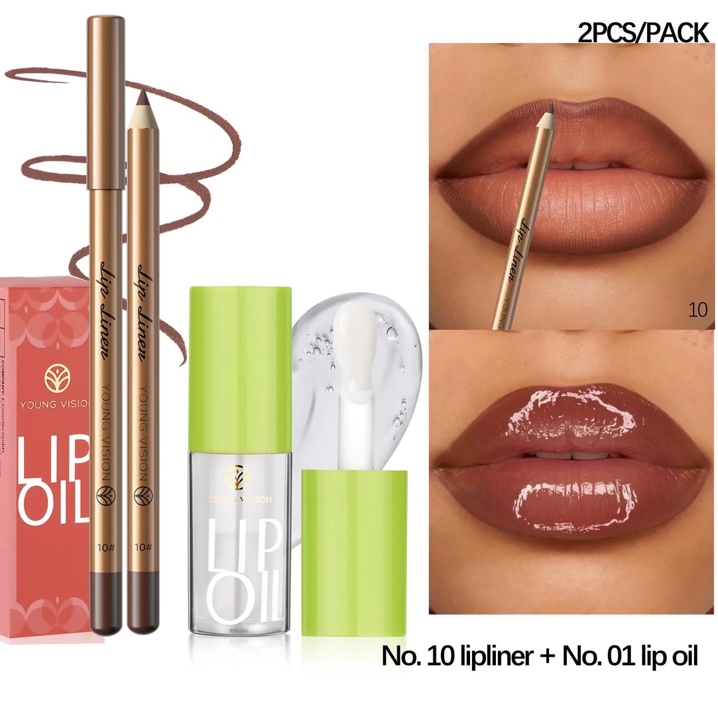 Lip Liner & Lip Oil Duo Set – Ombré Effect, Moisturising & Long-Lasting
