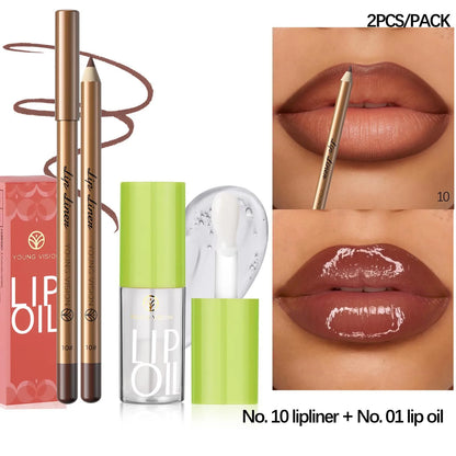 Lip Liner & Lip Oil Duo Set – Ombré Effect, Moisturising & Long-Lasting