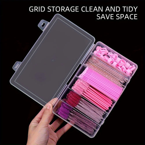 Clear 6-Compartment Lash Extension Storage Box – Organiser for Tools & Accessories