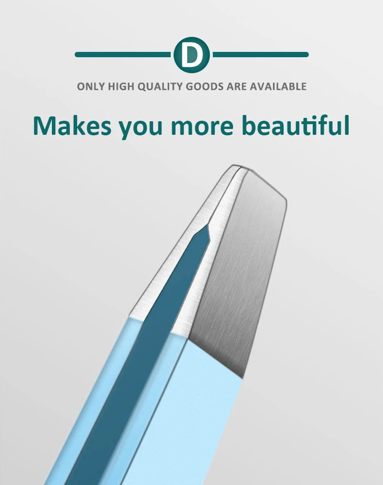 Colourful Precision Eyebrow Tweezers – Stainless Steel, Slanted Tip