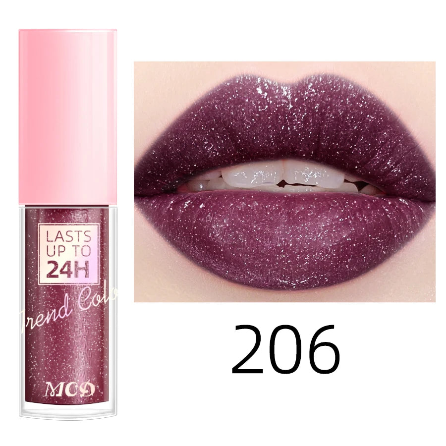 18-Shade Glitter Lip Glaze – Moisturising, Long-Lasting & Plumping