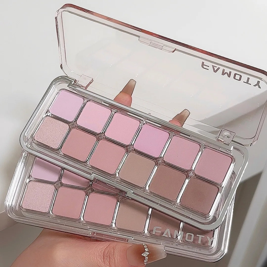 12-Colour Matte Eyeshadow Palette – Earth Tones, Long-Lasting & Blendable