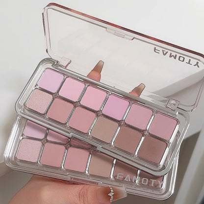 12-Colour Matte Eyeshadow Palette – Earth Tones, Long-Lasting & Blendable