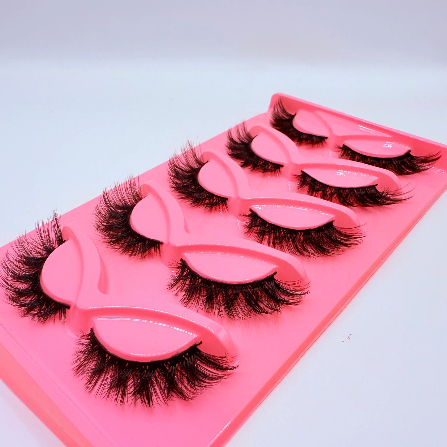 Dramatic Cat Eye False Lashes – 5 Pairs, Faux Mink Volume Strip