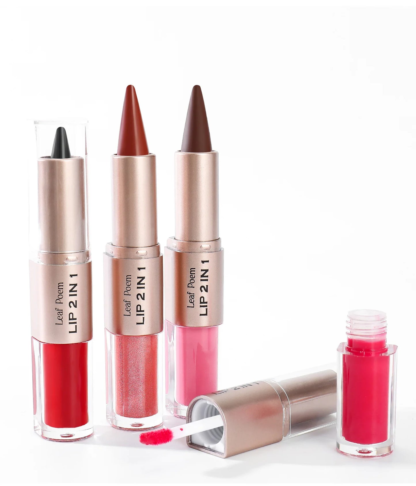 2-in-1 Lip Gloss & Liner Pen – Mirror Shine + Matte Contour