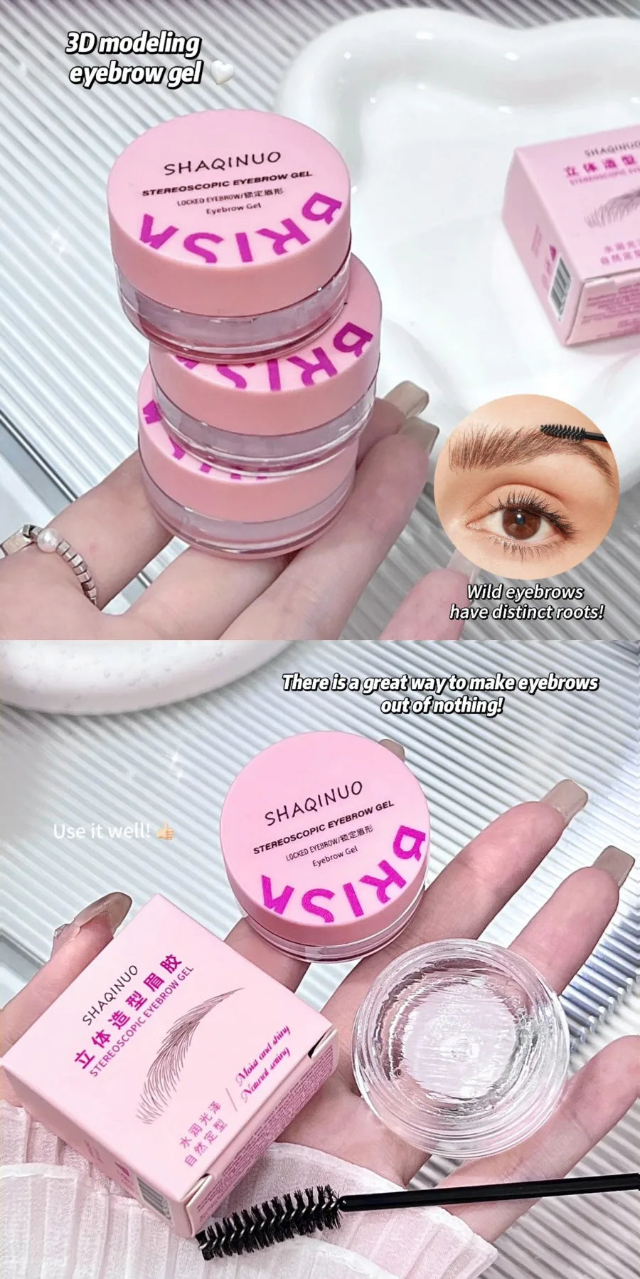 3D Brow Styling Soap – Clear Gel for Natural, Fluffy Eyebrows