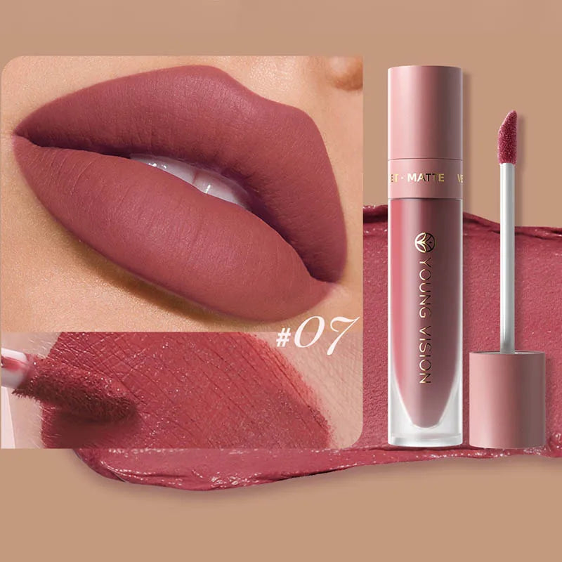 8-Colour Matte Velvet Lip Gloss – Waterproof, Plumping & Long-Lasting