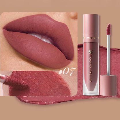 8-Colour Matte Velvet Lip Gloss – Waterproof, Plumping & Long-Lasting